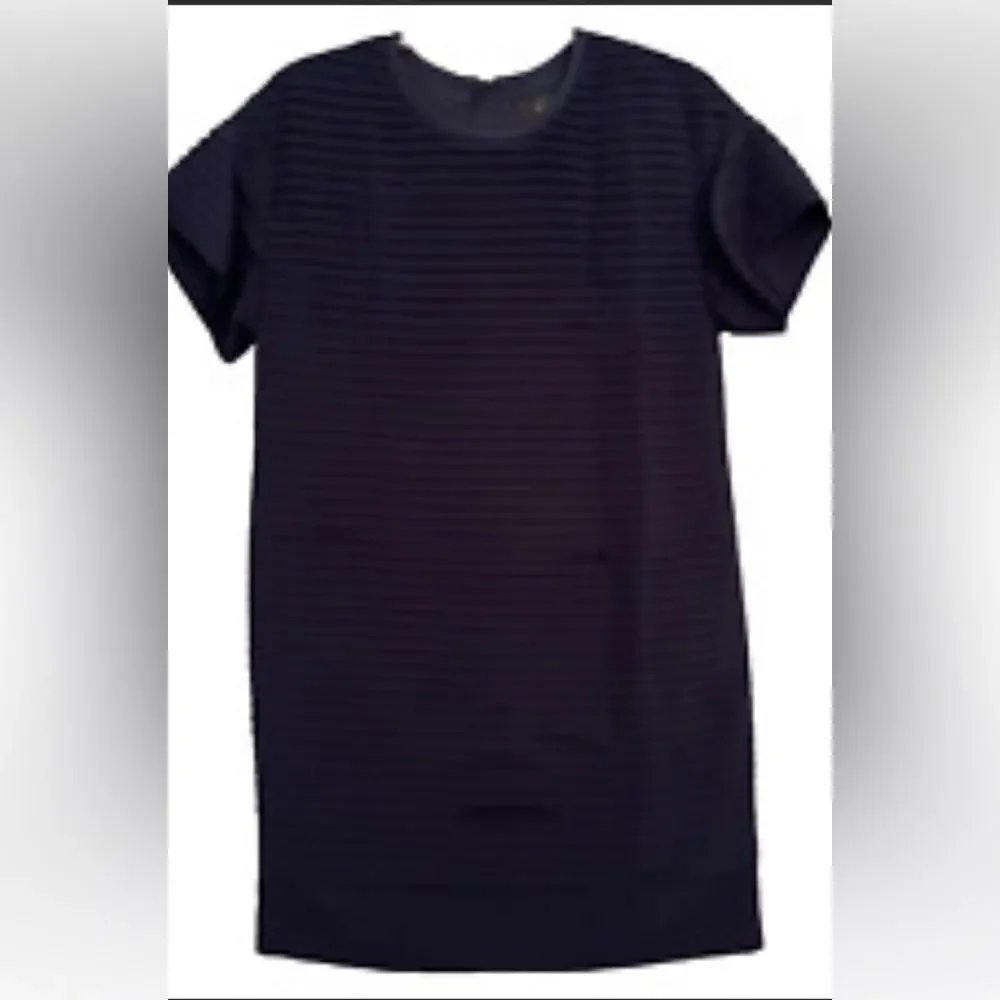 J.Crew Shift Dress Women Size 2 Navy Pleated Short Sleeve